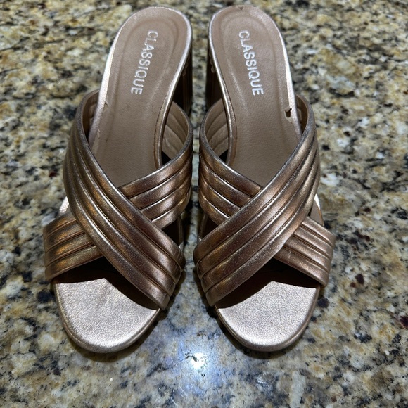 Women's Bronze Sandals - Picture 1 of 4